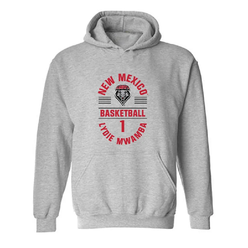 New Mexico - NCAA Women's Basketball : Lydie Mwamba - Classic Fashion Shersey Hooded Sweatshirt Hoodie with Velcro Closure Adjustable Secure