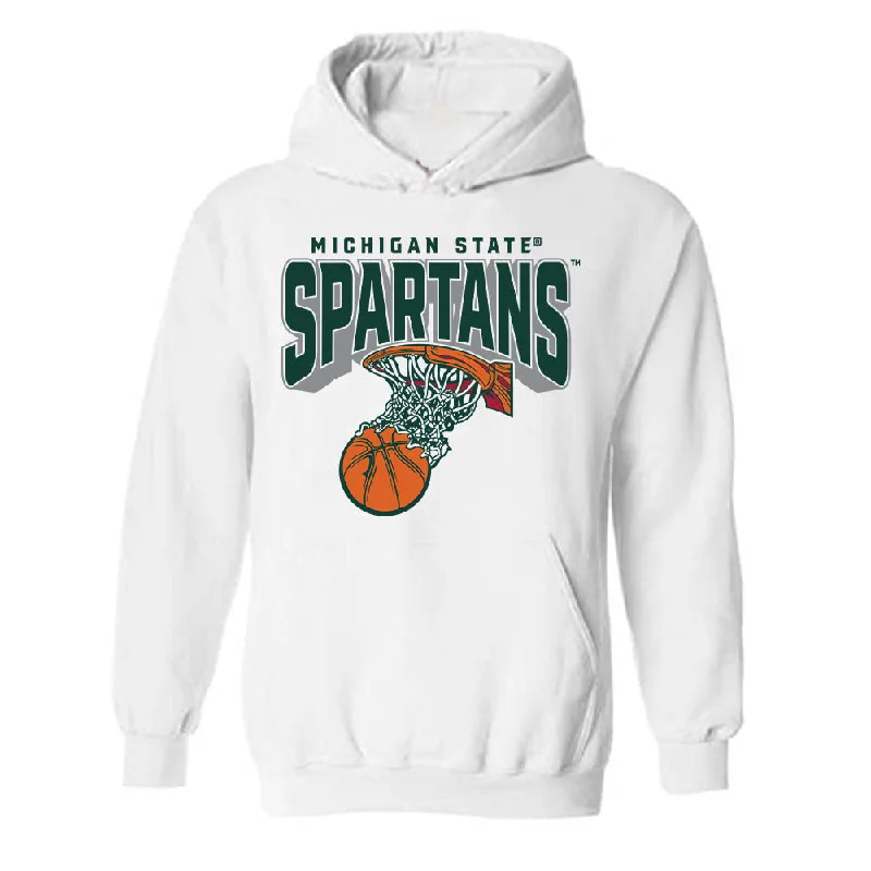 Michigan State - NCAA Women's Basketball : Ines Sotelo - Sports Shersey Hooded Sweatshirt Hoodie with Tie-Dye Psychedelic Retro