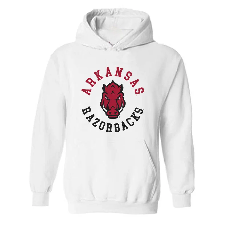 Arkansas - NCAA Women's Basketball : Danika Galea - Generic Shersey Hooded Sweatshirt Hoodie with Gradient Ombre Colorful
