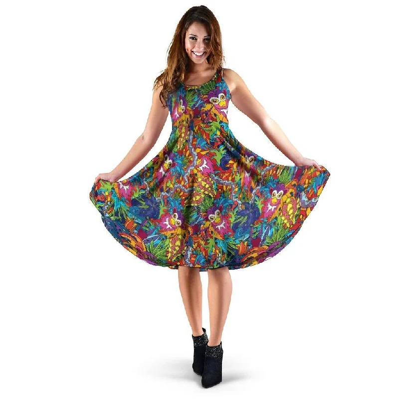 Monkey Trippy Psychedelic Dress Tunics Hiking breathable