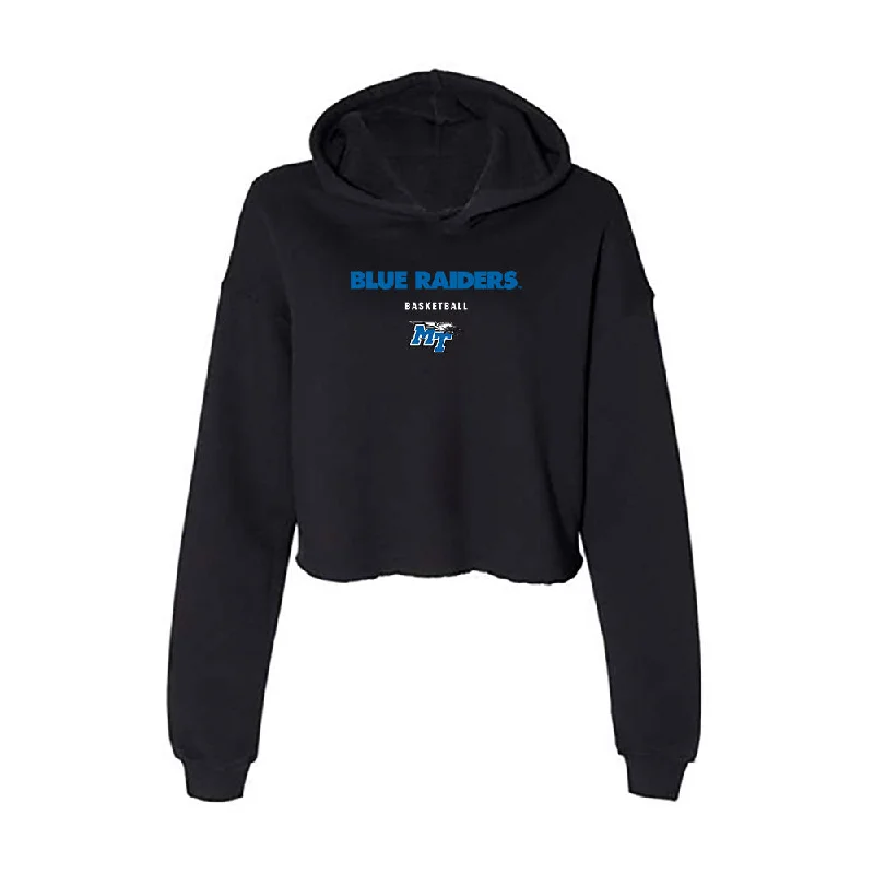 MTSU - NCAA Women's Basketball : Savannah Davis - Women's Crop Fleece Hoodie Hoodie with Emblem Brand Identity