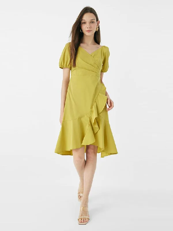 Ruffle Cotton Dress Tunics Gym athletic