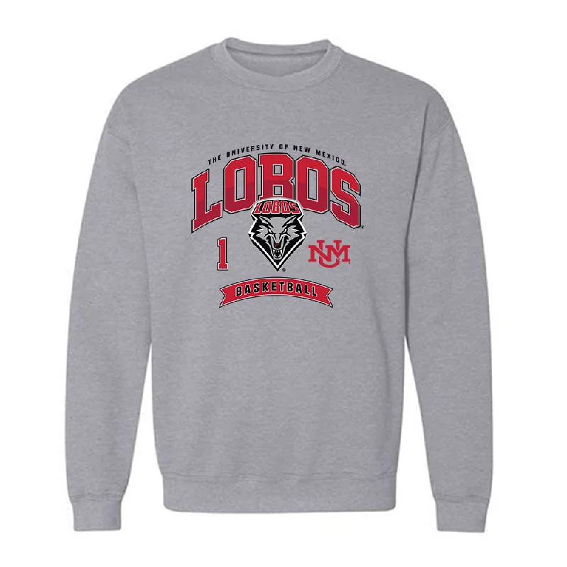New Mexico - NCAA Women's Basketball : Lydie Mwamba - Classic Fashion Shersey Crewneck Sweatshirt Hoodie with Distressed Vintage Worn