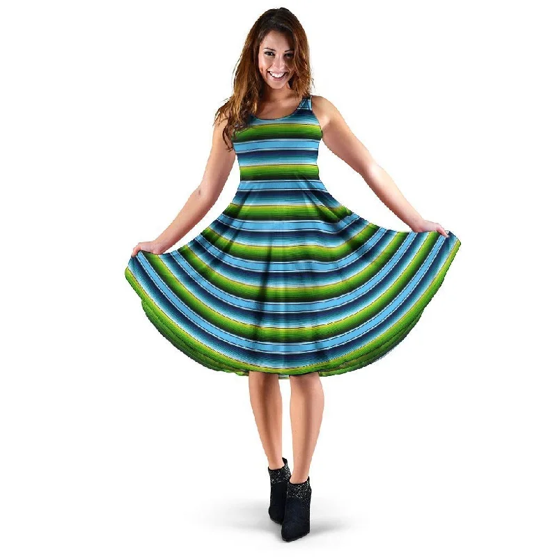 Green And Blue Mexican Baja Dress Tunics Chic fashionable