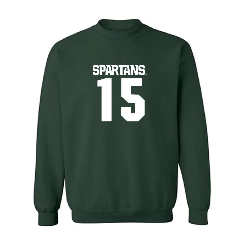 Michigan State - NCAA Women's Basketball : Ines Sotelo - Generic Shersey Crewneck Sweatshirt Hoodie with Longline Fit Extended Stylish