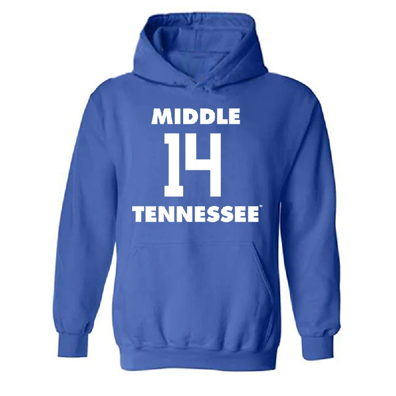MTSU - NCAA Women's Basketball : Savannah Davis - Replica Shersey Hooded Sweatshirt Hoodie with Button Classic Timeless