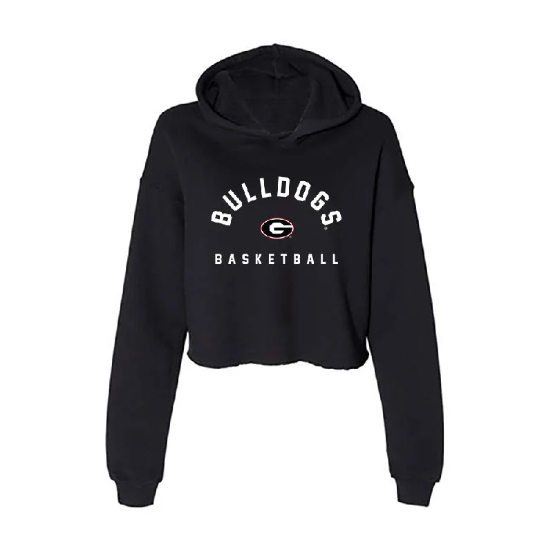 Georgia - NCAA Women's Basketball : De'Mauri Flournoy - Women's Crop Fleece Hoodie Hoodie with Earth Tones Natural Calm
