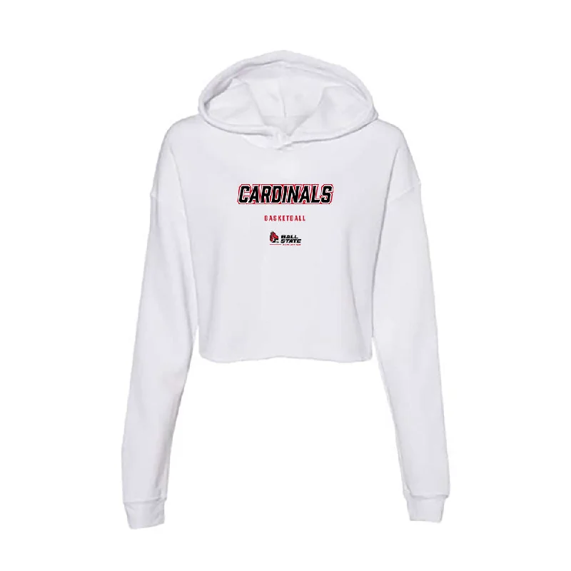 Ball State - NCAA Women's Basketball : Marie Kiefer - Classic Shersey Women's Crop Fleece Hoodie Zip Hoodie Drawstring Kangaroo Pocket