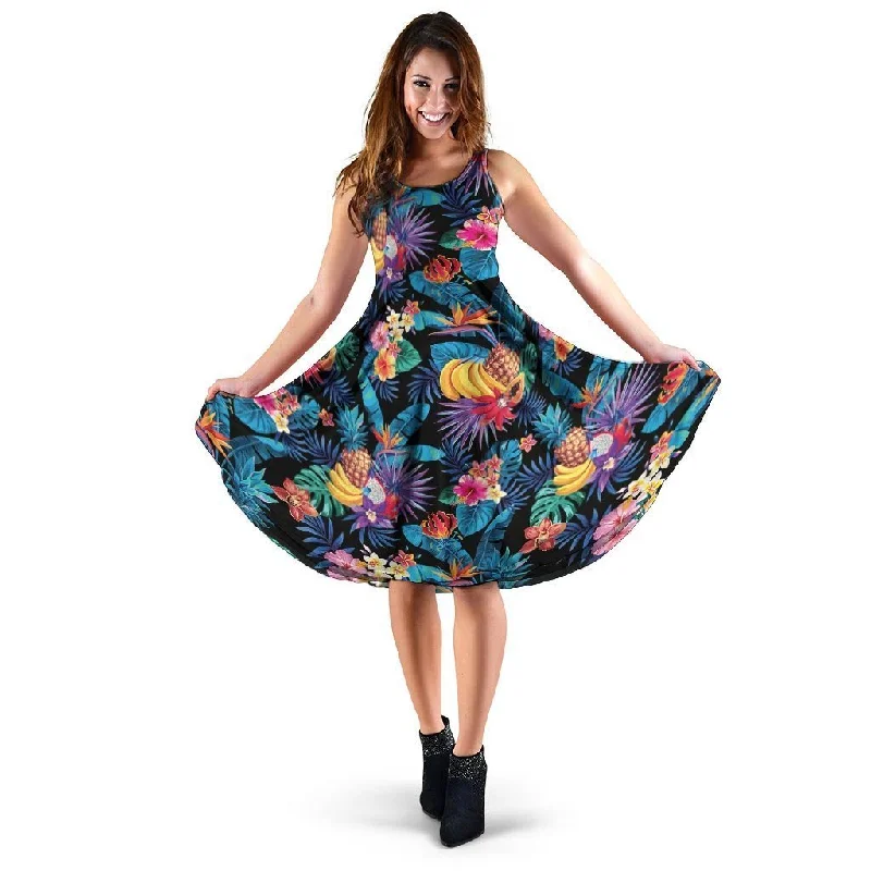 Hawaiian Fruit Tropical Print Dress Tunics Cozy comfortable