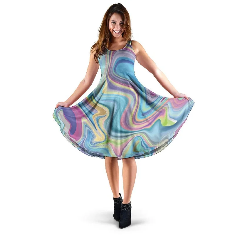 Neon Color Marble Dress Tunics Stylish elegant