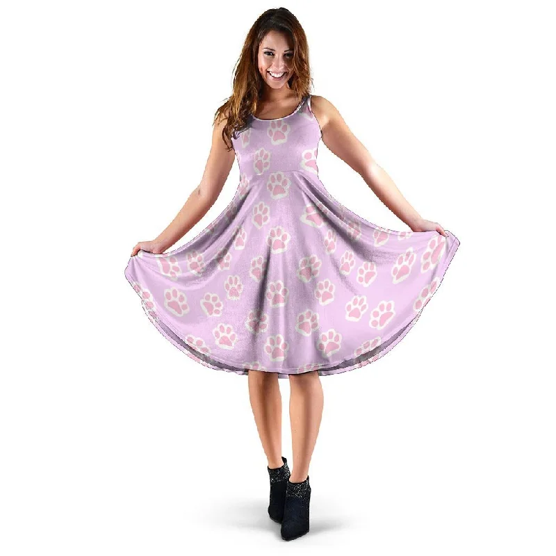 Pink Pastel Paw Dress Tunics Stylish elegant