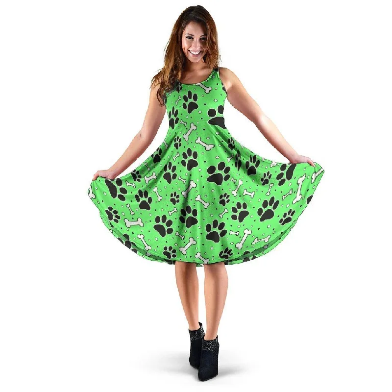 Green Paw Dress Tunics Velvet soft