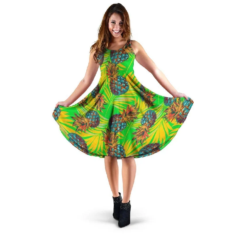 Neon Pineapple Hawaiian Print Dress Tunics Top rated