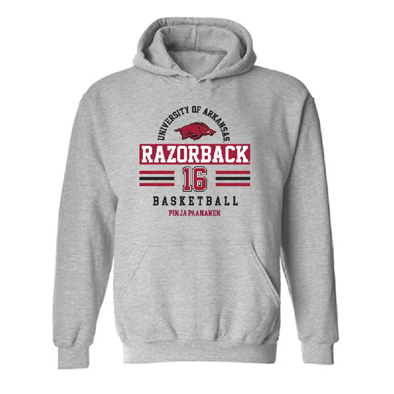 Arkansas - NCAA Women's Basketball : Pinja Paananen - Classic Fashion Shersey Hooded Sweatshirt Hoodie with Side Slits Relaxed Casual