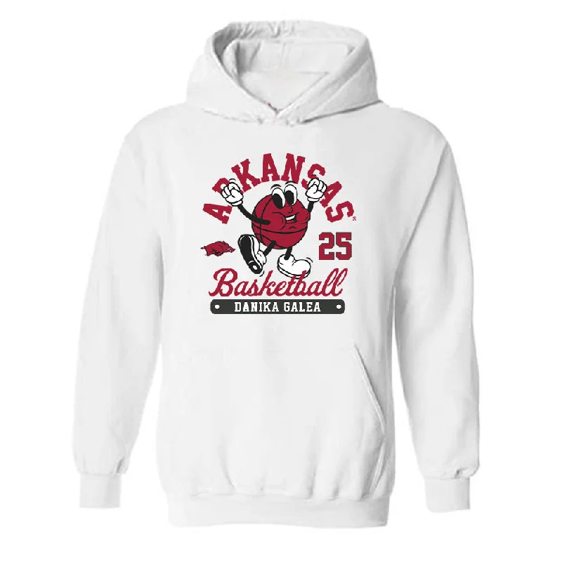 Arkansas - NCAA Women's Basketball : Danika Galea - Fashion Shersey Hooded Sweatshirt Hoodie with Cuffed Sleeves Snug Secure