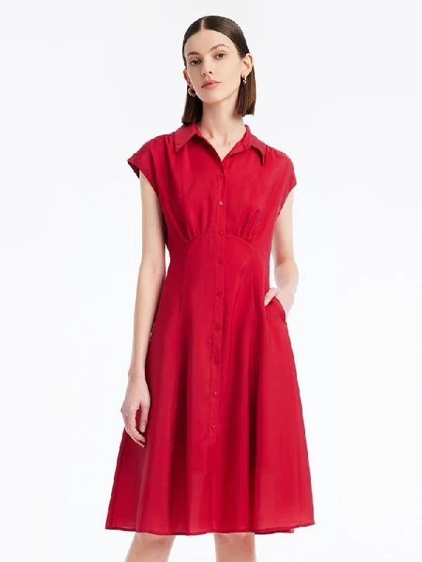 Tencel Shirt-style Dress Tunics Travel practical