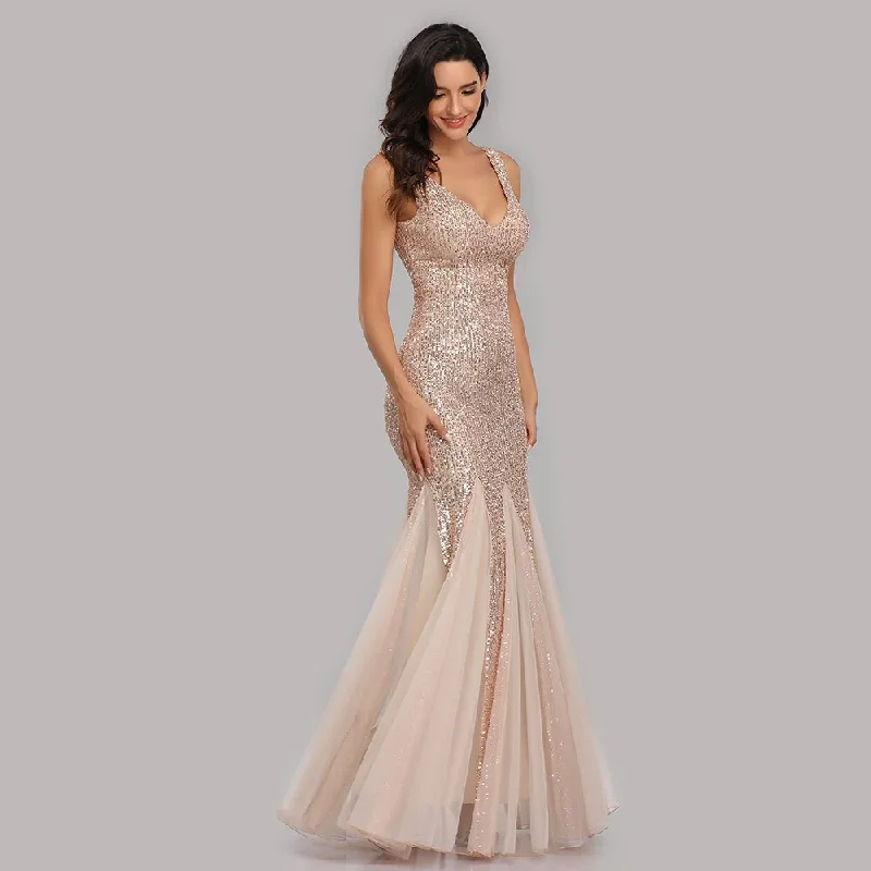 BerriesJam - 2024 Plus Size V Neck Long Formal Prom Party Evening Dress Tunics Office stylish