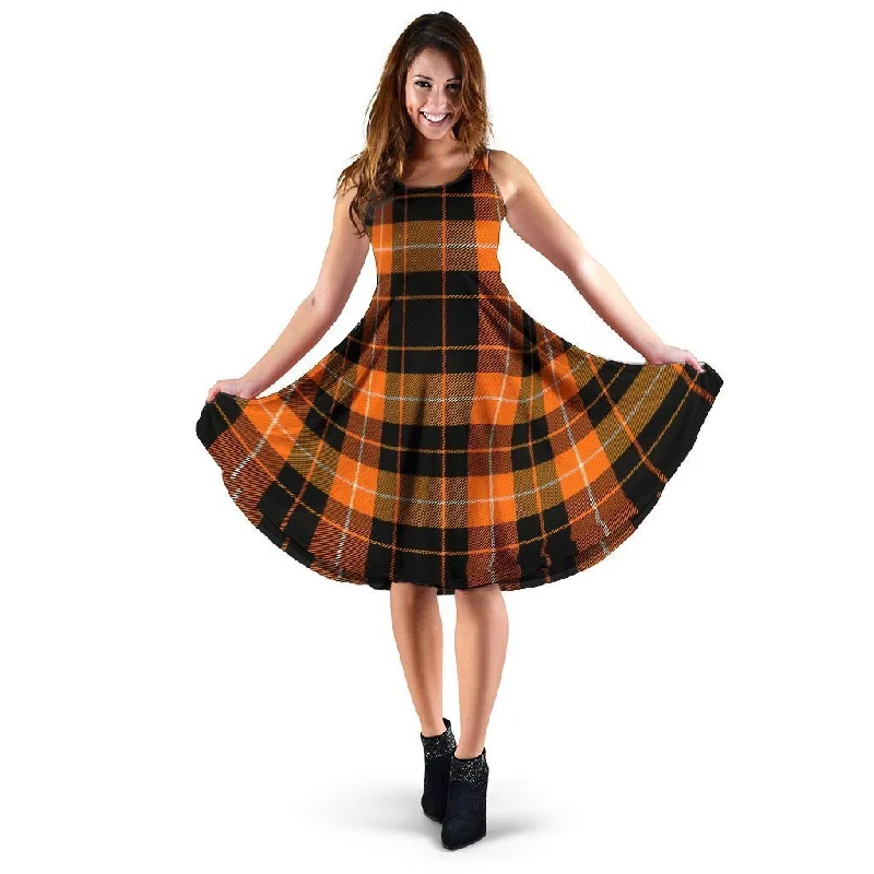 Orange Plaid Tartan Dress Tunics Party sparkling