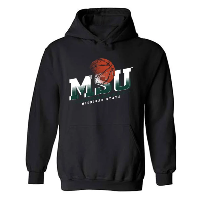 Michigan State - NCAA Women's Basketball : Ines Sotelo - Sports Shersey Hooded Sweatshirt Hoodie with Gradient Ombre Colorful