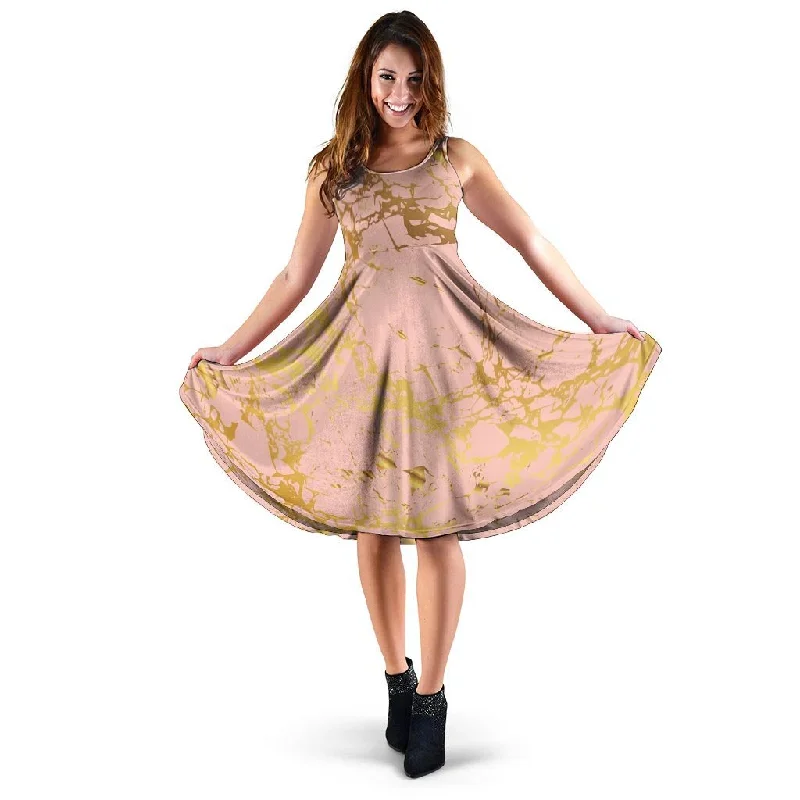 Pink Gold Marble Dress Tunics Stylish modern