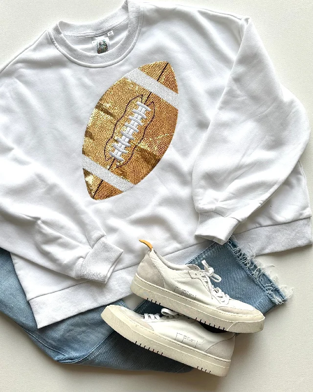 Queen of Football Sweatshirt Hoodie with Hem Fringe Bohemian Relaxed