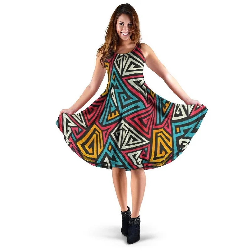 Graffiti geometric seamless pattern Dress Tunics Fashionable chic