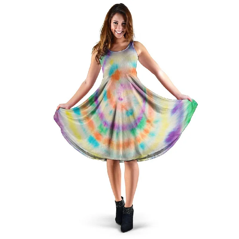 Hippie Tie Dye Dress Tunics Denim casual