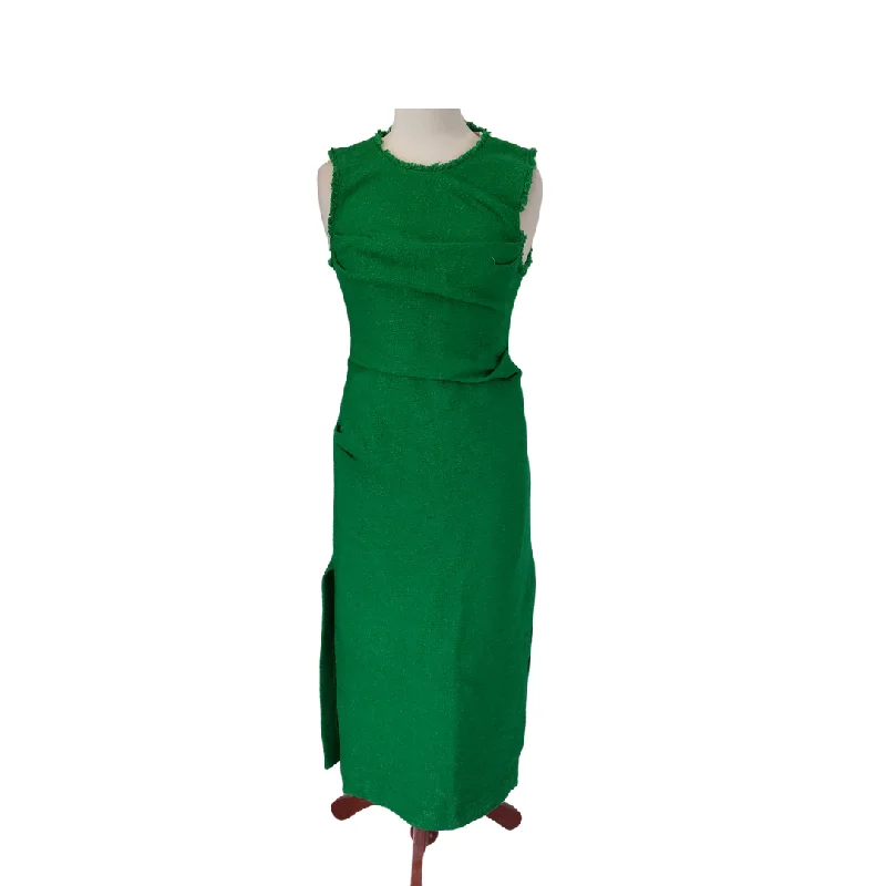 Zara Parrot Green Tweed Dress | Pre Loved | Bodycon Club Sequined
