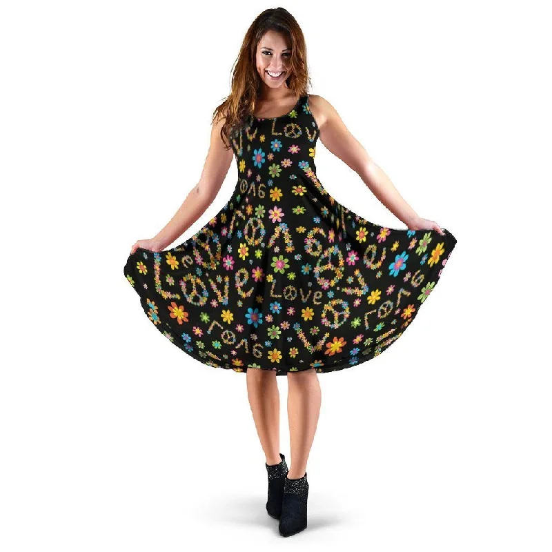 Hippie Love Floral Dress Tunics Evening elegant