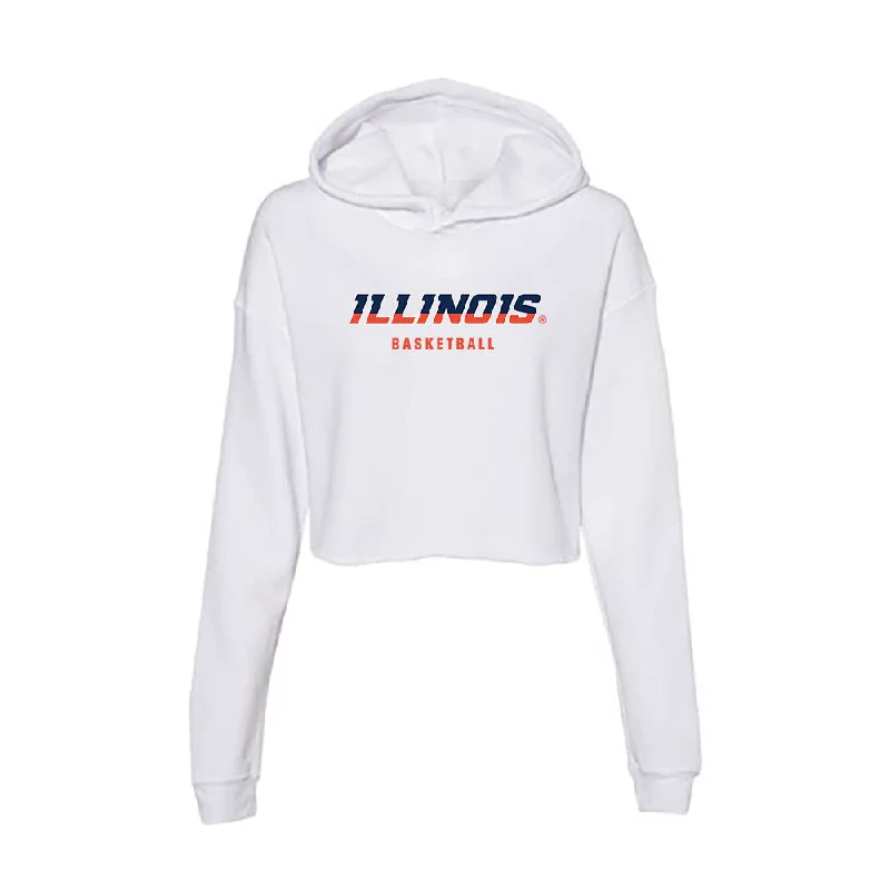 Illinois - NCAA Women's Basketball : Samantha Dewey - Women's Crop Fleece Hoodie Hoodie with Color Block Contrast Stylish