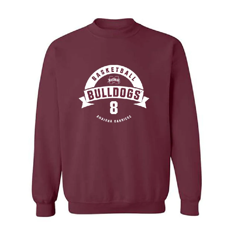 Mississippi State - NCAA Women's Basketball : Anaisha Carriere - Classic Fashion Shersey Crewneck Sweatshirt Hoodie with Hidden Zipper Minimalist Clean