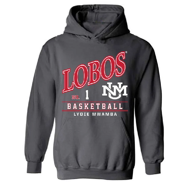 New Mexico - NCAA Women's Basketball : Lydie Mwamba - Hooded Sweatshirt Hoodie with Crew Neck Simple Timeless