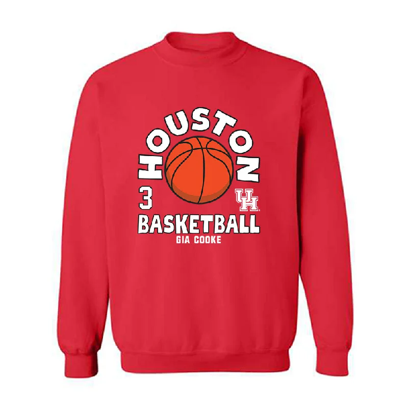 Houston - NCAA Women's Basketball : Gia Cooke - Fashion Shersey Crewneck Sweatshirt Hoodie with Color Block Contrast Stylish