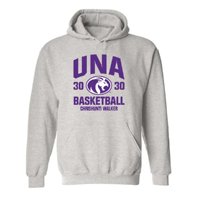 North Alabama - NCAA Women's Basketball : Chrishunti Walker - Classic Fashion Shersey Hooded Sweatshirt Hoodie with Velcro Closure Adjustable Secure