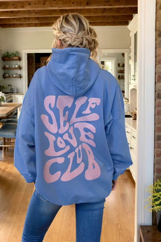 Self Love Club Hoodie Hoodie with Tie-Dye Psychedelic Retro