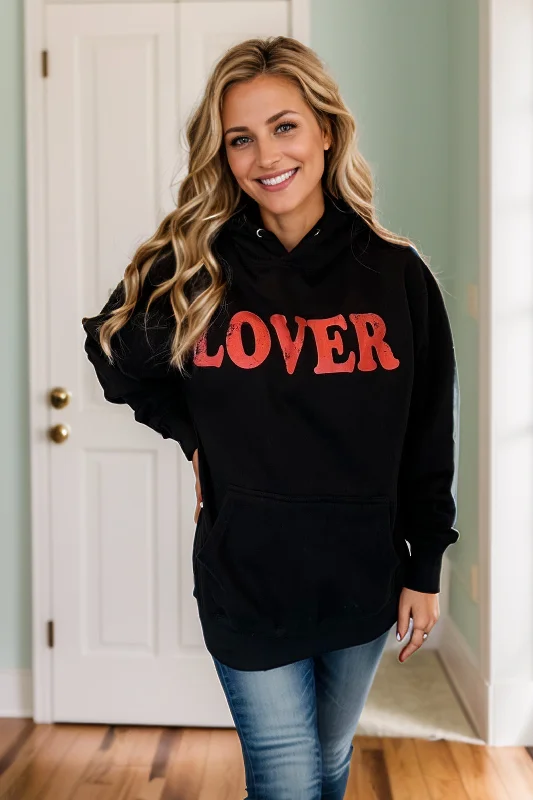 Lovergirl - Sweatshirt Hoodie with Emblem Brand Identity