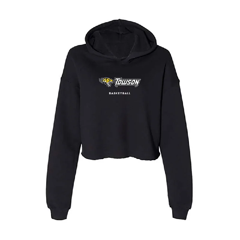 Towson - NCAA Women's Basketball : Quinzia Fulmore - Women's Crop Fleece Hoodie Hoodie with Pocket Utility Practical