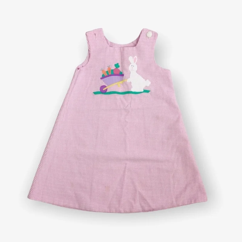Mulberry Street Reversible Pink Bunny Flower Dress 5T Tunics Seasonal trendy