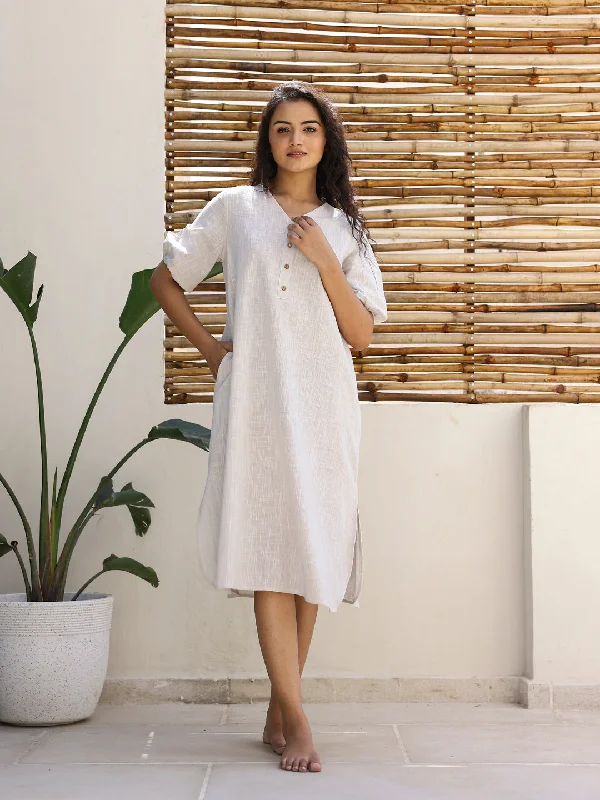 Cotton Night Dress Turtleneck Neckline Stylish