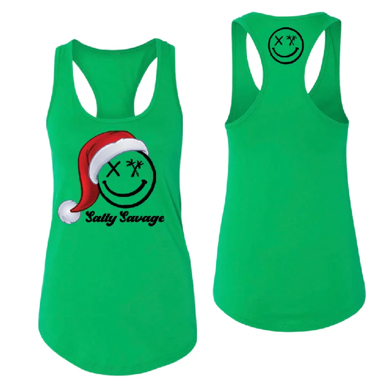 Ladies "Salty Santa" Racerback Tank neon tank top