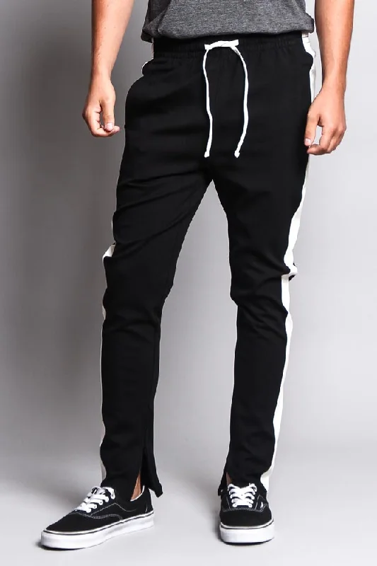 Premium Stretch Slim Fit Striped Track Pants Cozy Maternity Pants