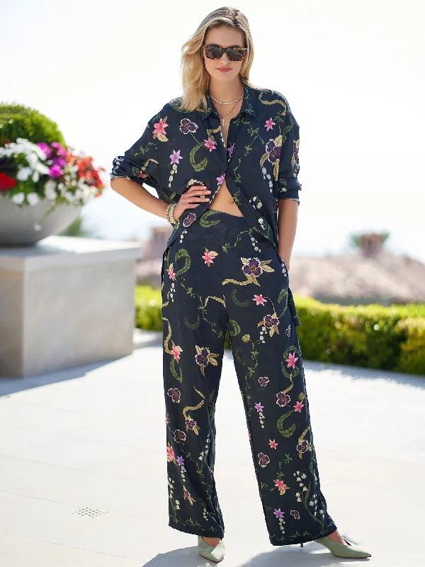 Memoria Floral Pant Relaxed High-Waist Trousers