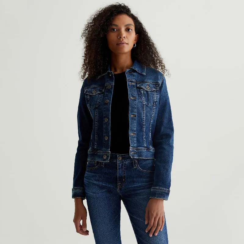 AG Jeans Women's Robyn Denim Jacket - Alliance Color Faux Fur Fabric Real Fur Fabric Shearling Fabric