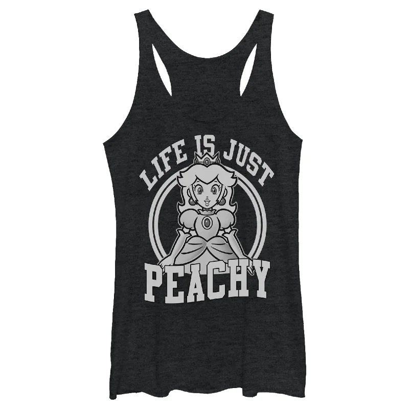 Women's Nintendo Princess Life is Just Peachy Racerback Tank Top tie dye tank