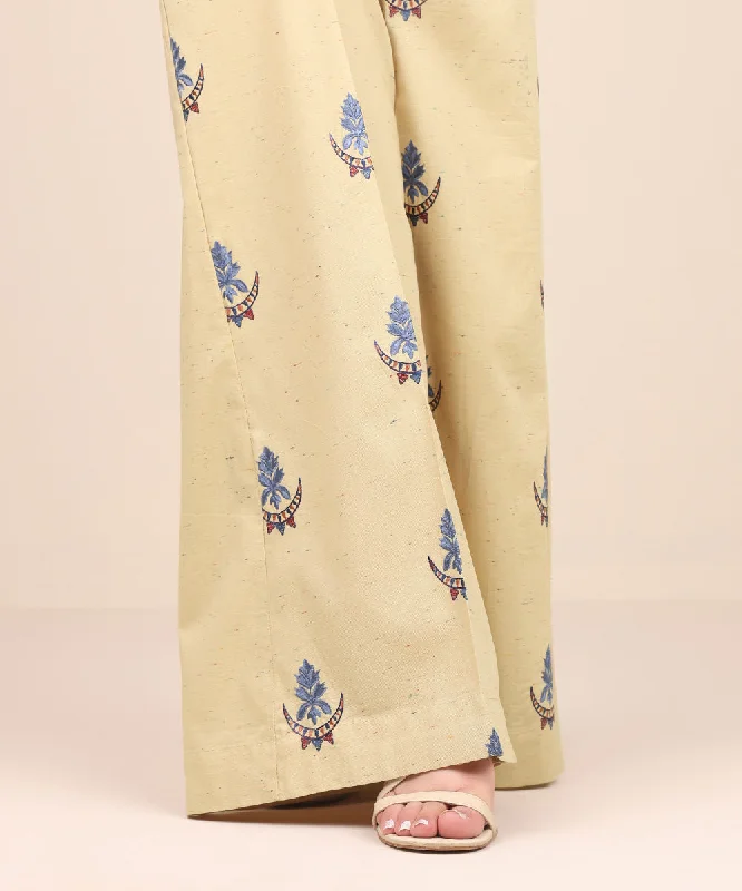 Embroidered Multi Neps Flared Pants Cozy Jogger Leggings