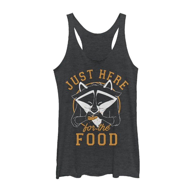 Women's Pocahontas Meeko Here For Food Racerback Tank Top lounge tank top