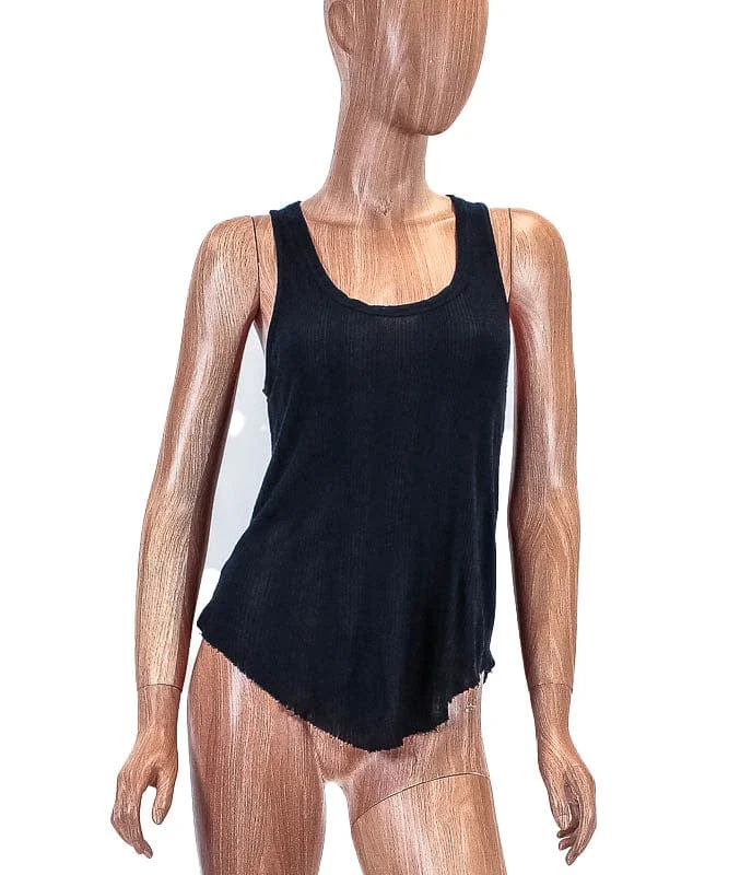 Raw Hem Tank one shoulder tank
