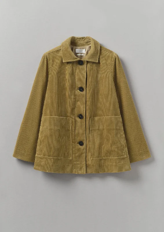 Patch Pocket Organic Cord Jacket | Golden Sand Trench Coat Raincoat Waterproof Jacket
