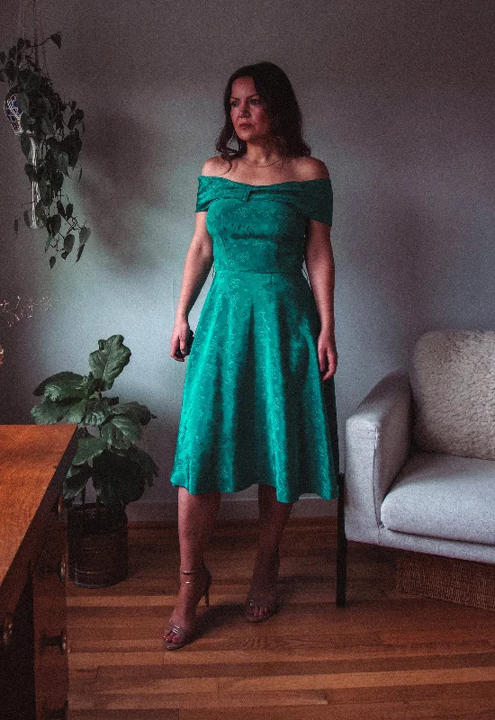 Vintage 1950's Jungle Green Party Dress Tunics Office stylish