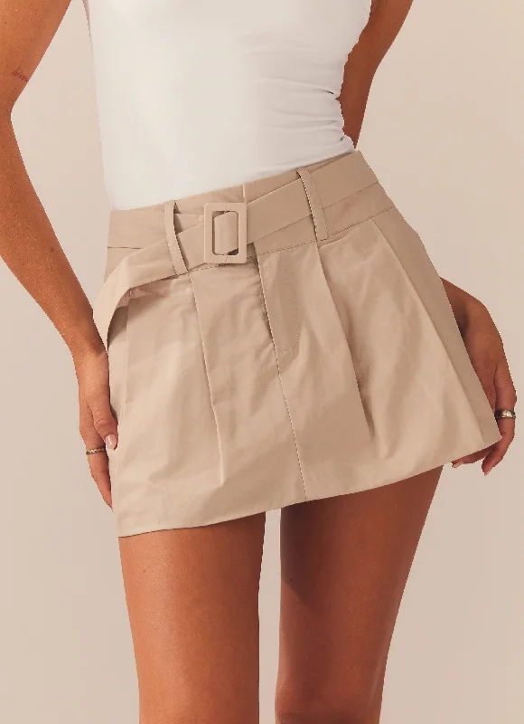 Mooncharged Mini Skirt - Mushroom Grey chiffon skirt airy
